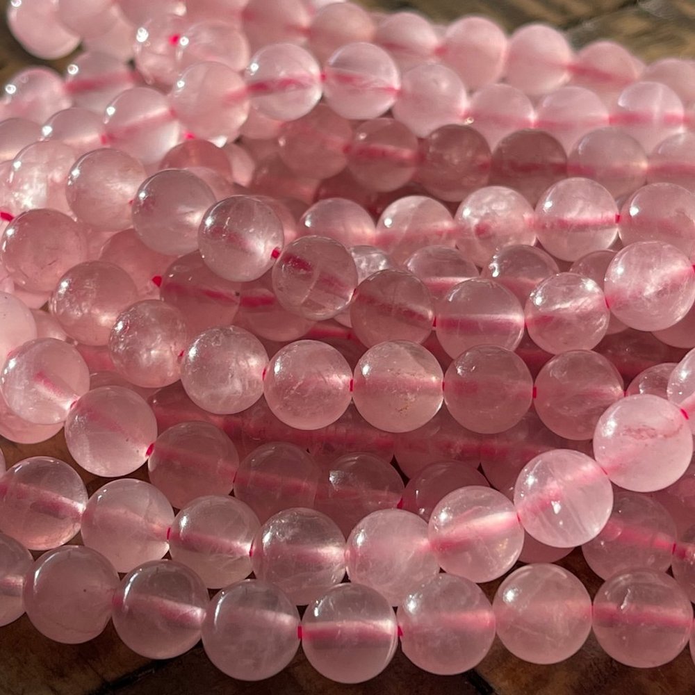 Natural Pink Quartz Round Bead Strand - 4mm - 6mm - 8mm - Picture 5 of 5